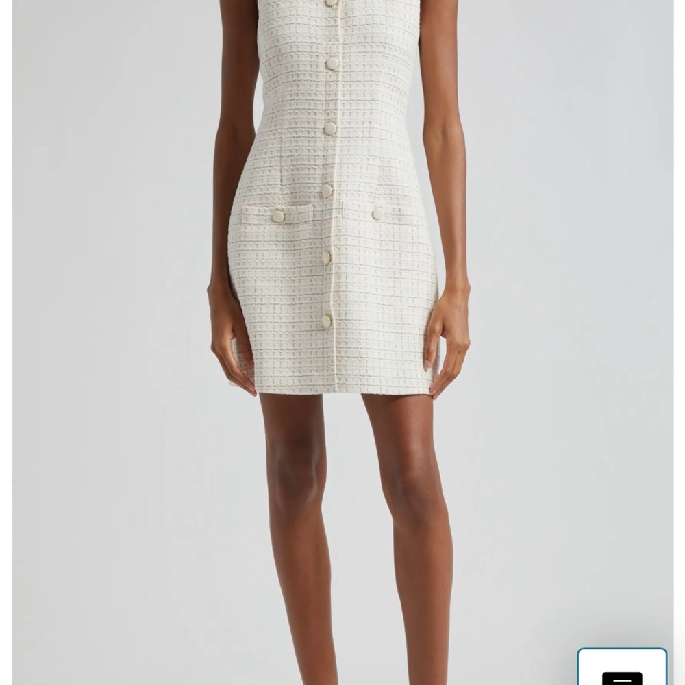 Veronica Beard Cream Sheath Mini Dress Sleeveless Scoop Neck